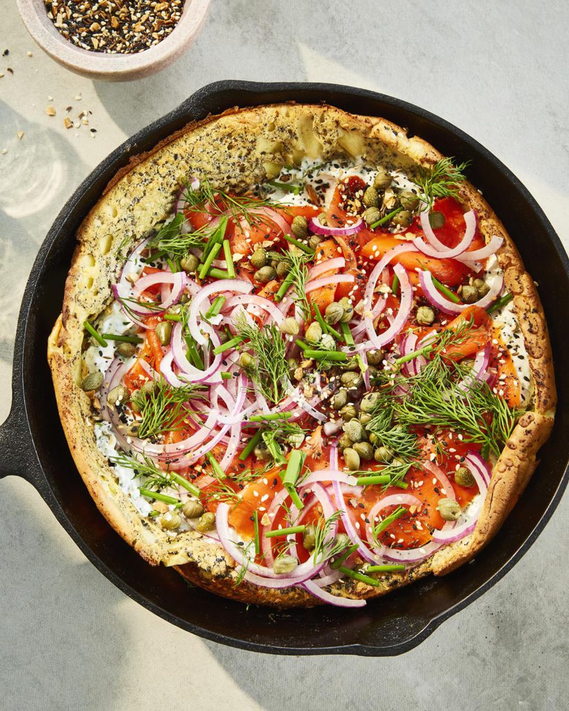 Everything Bagel – Spiced Dutch Baby with Smoked Salmon