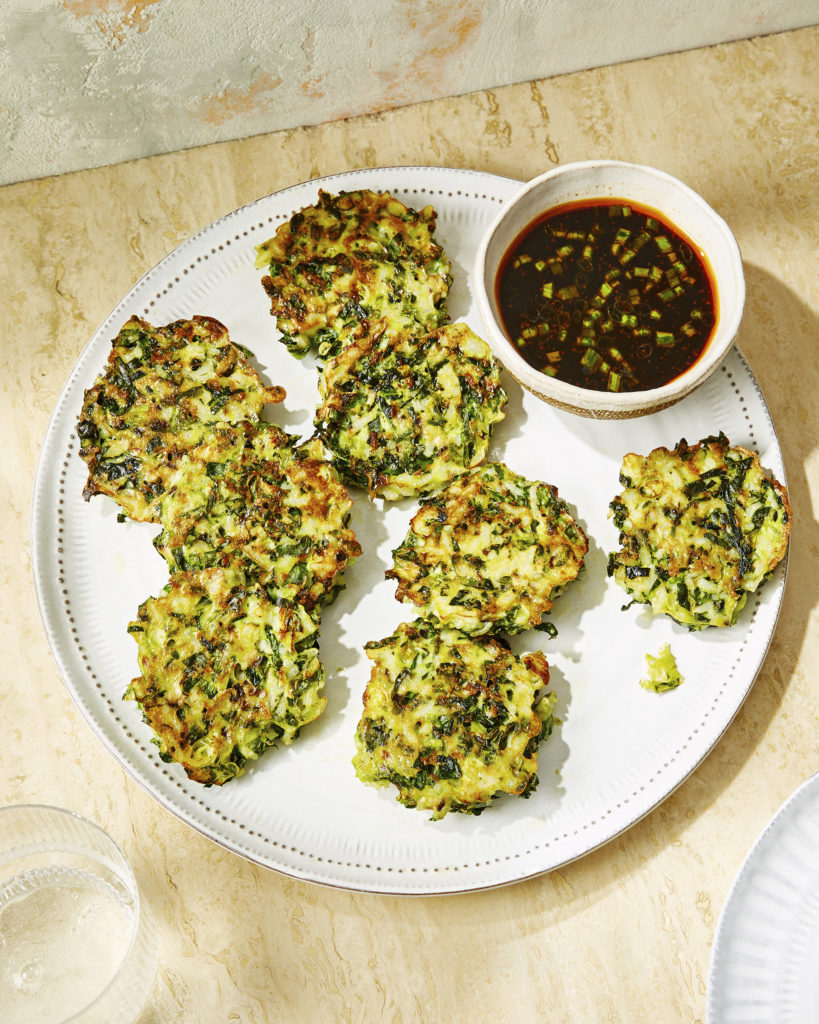 Kale and Rice Cakes with Dipping Sauce