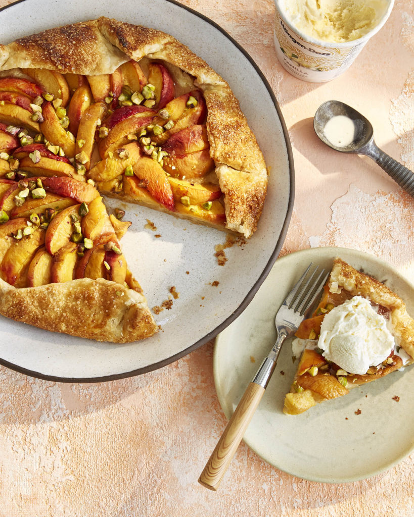 Peach, Ginger and Pistachio Galette