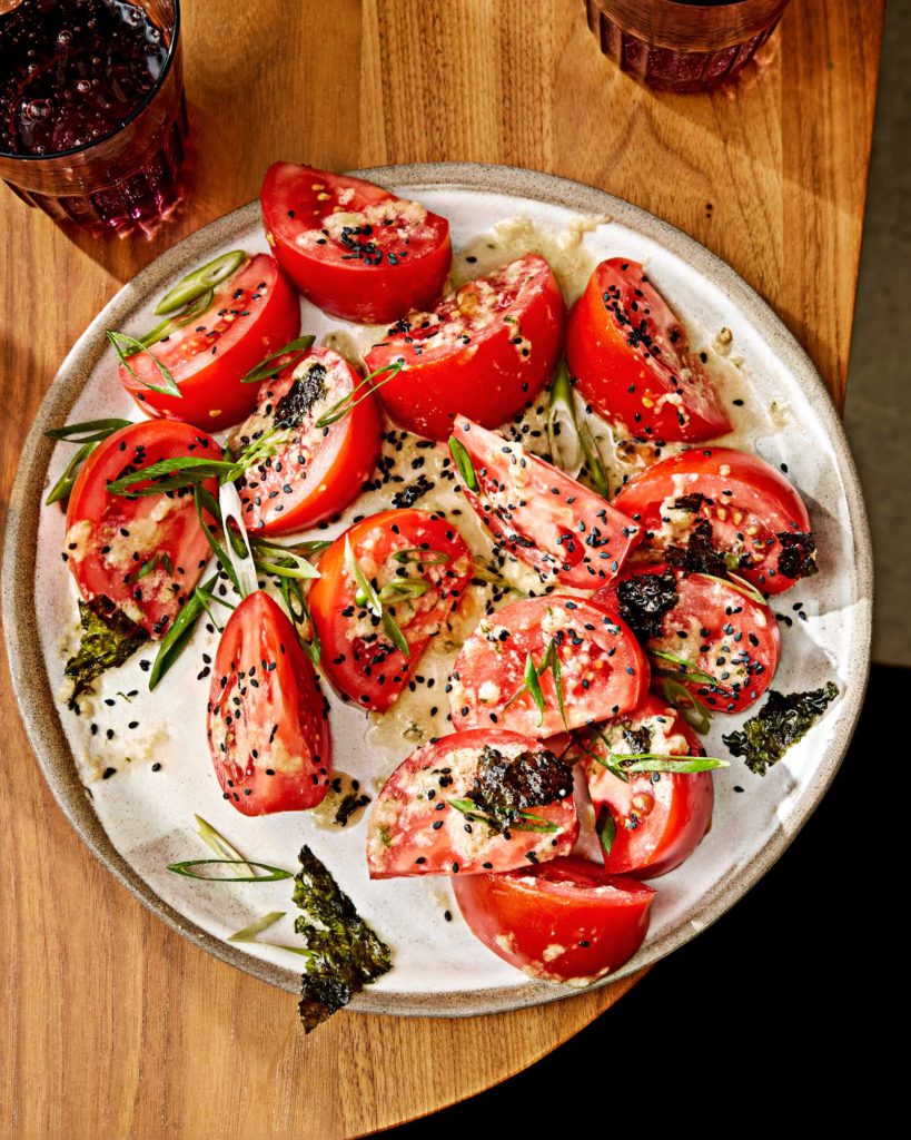 Beefsteak Tomatoes with Ginger Miso Dressing by Casa de Suna