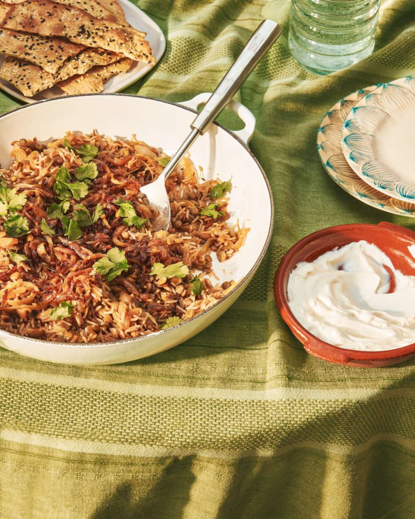 Mujadara with Homemade Labneh