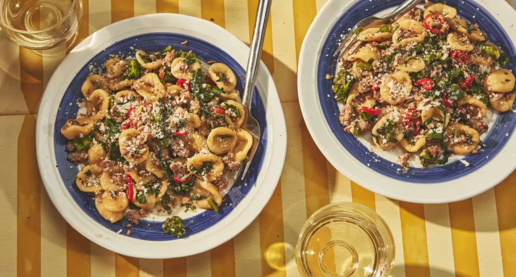 Homemade Orecchiette with Spicy Sausage and Rapini recipe by Casa de Suna