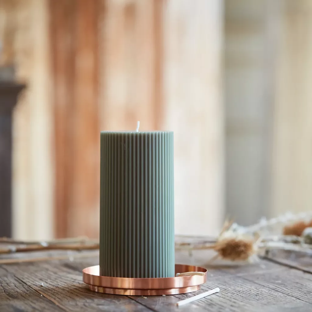 Fancy Ribbed Pillar Candle