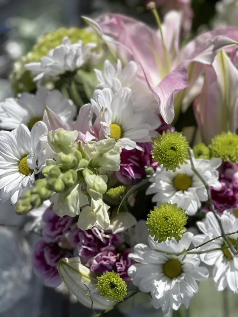 Floral Center Piece Outdoors Summer Table