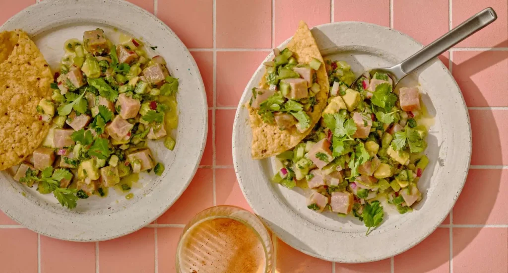 Tuna Ceviche with Avocado, Red Onion and Cilantro recipe by Casa de Suna