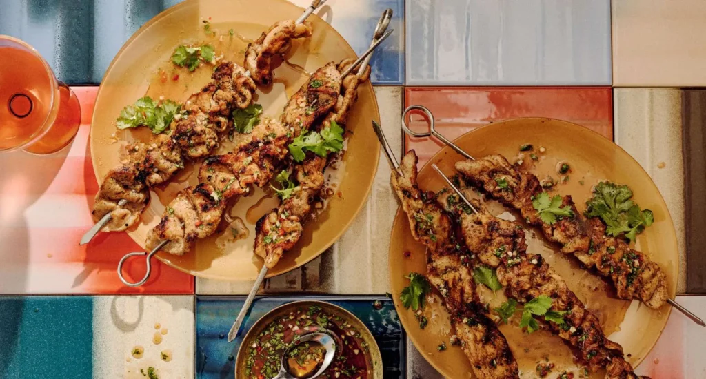 Thai Pork Skewers with Spicy Dipping Sauce Recipe by Casa de Suna