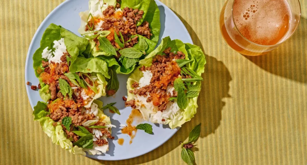 Spicy Lemongrass Beef Lettuce Wraps recipe by Casa de Suna