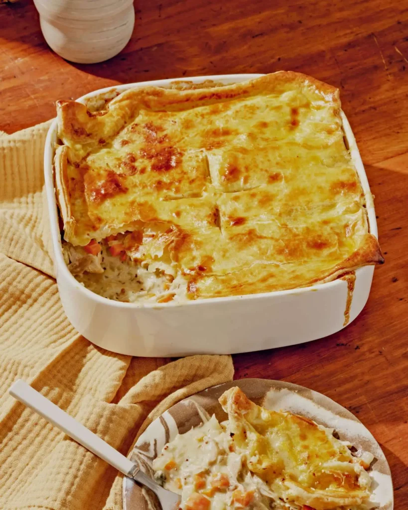 Leftover Turkey Pot Pie with Fennel and Grainy Mustard