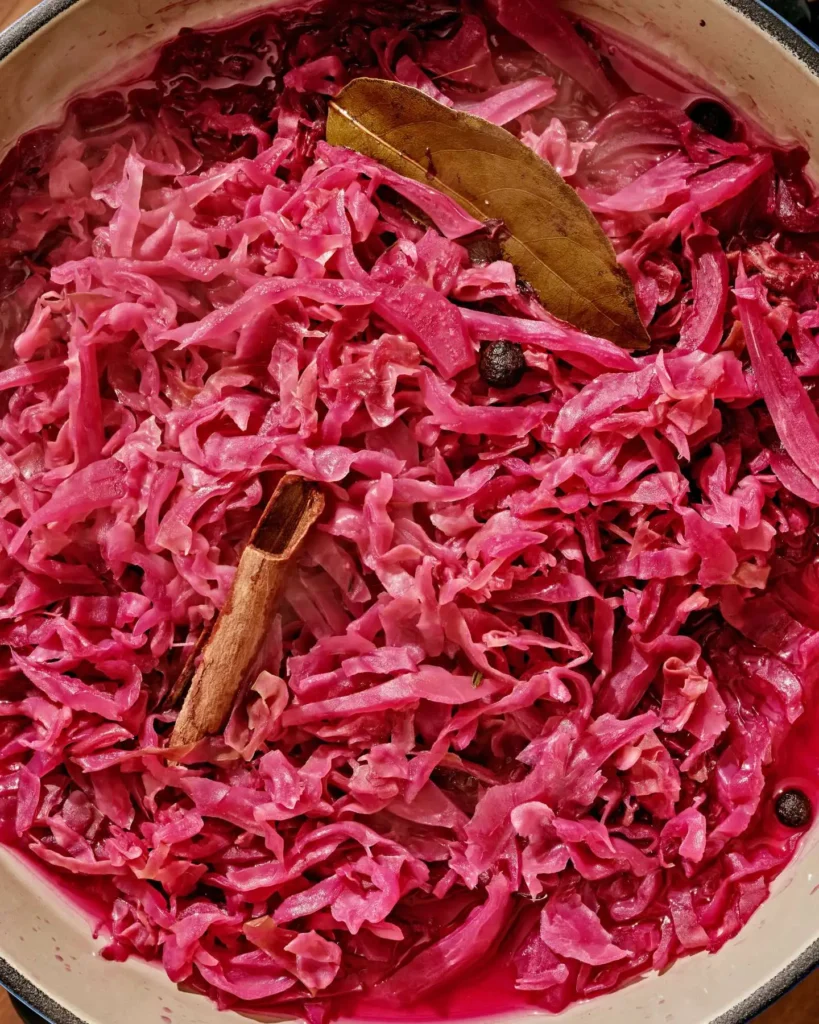 Apple Cider Braised Red Cabbage