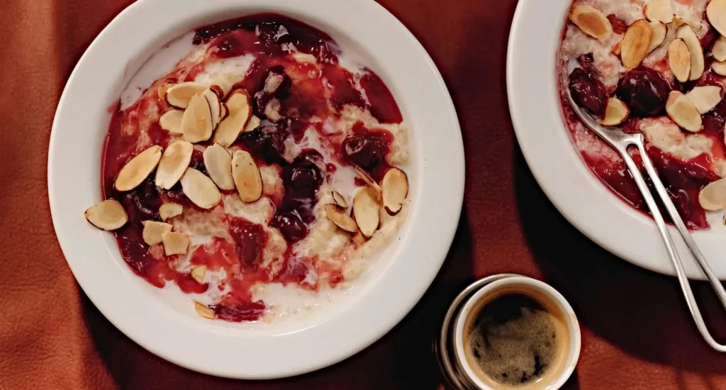 Spiced Rice Pudding with Cherry Preserves recipe by Casa de Suna