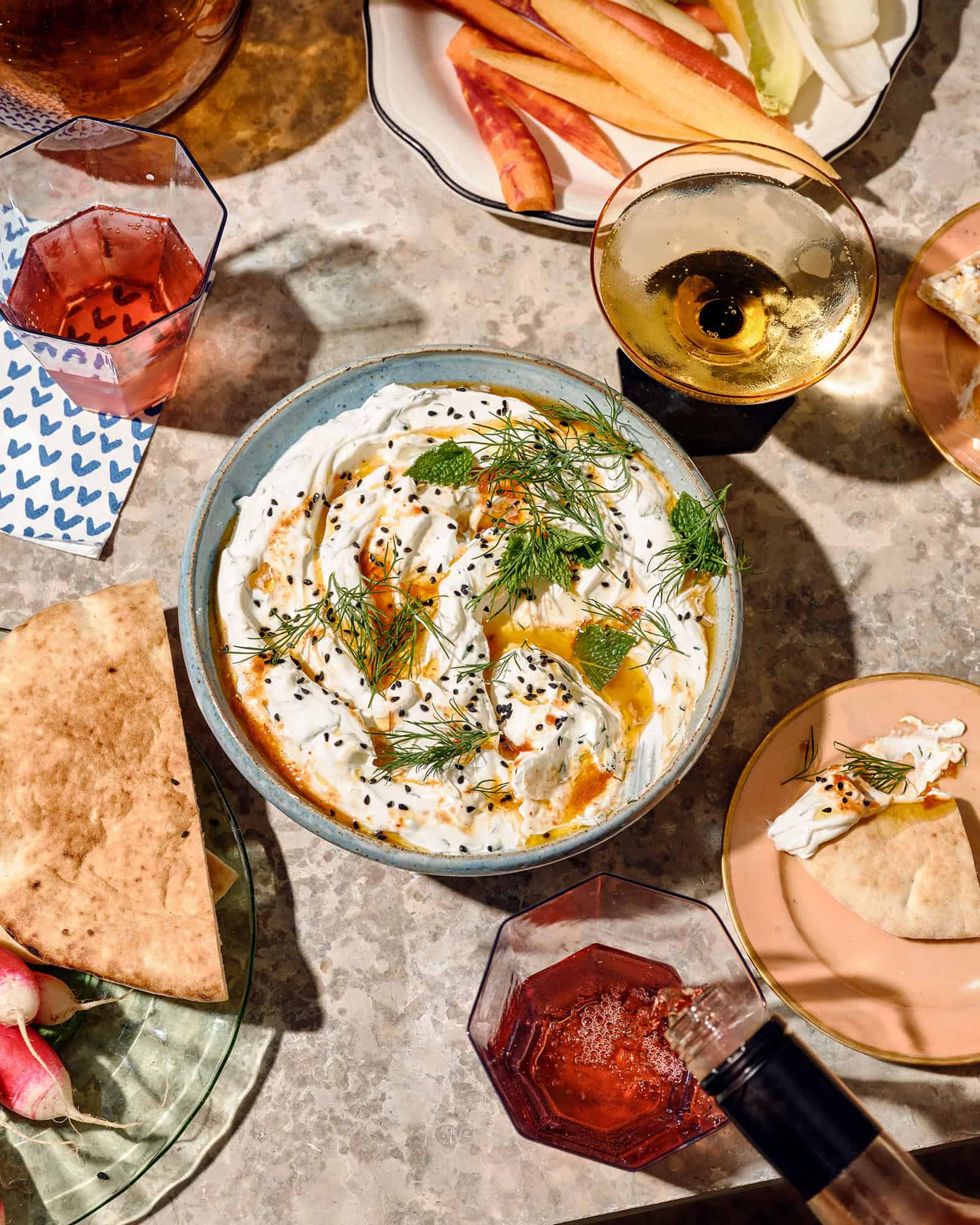 Garlicky Labneh Dip with Chili Oil