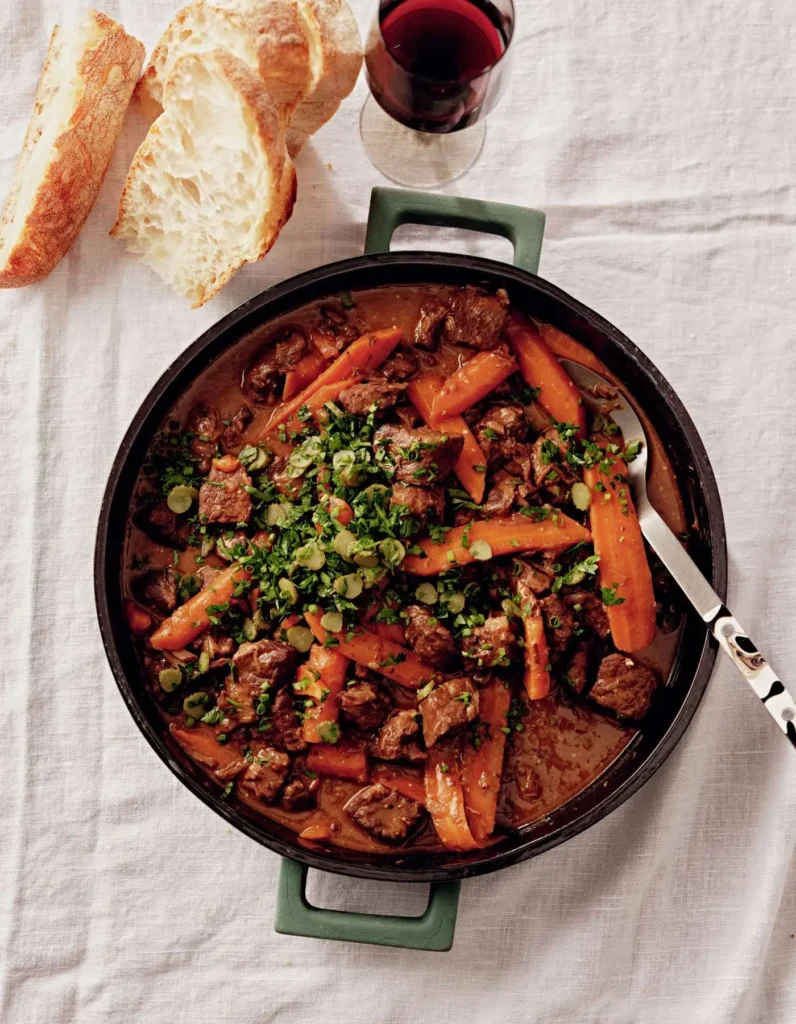 Saucy Beef Stew with Parsley-Cornichon Relish